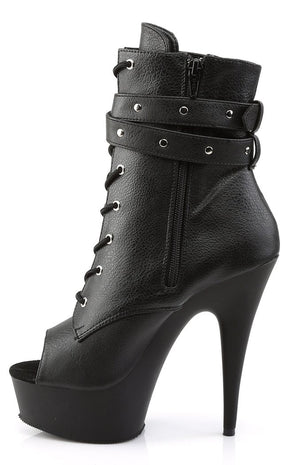 DELIGHT-1033 Black / Black Matte Ankle Boots-Pleaser-Tragic Beautiful