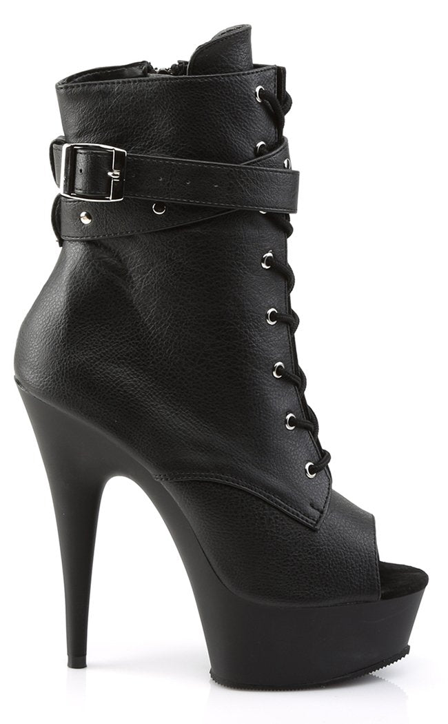 DELIGHT-1033 Black / Black Matte Ankle Boots-Pleaser-Tragic Beautiful