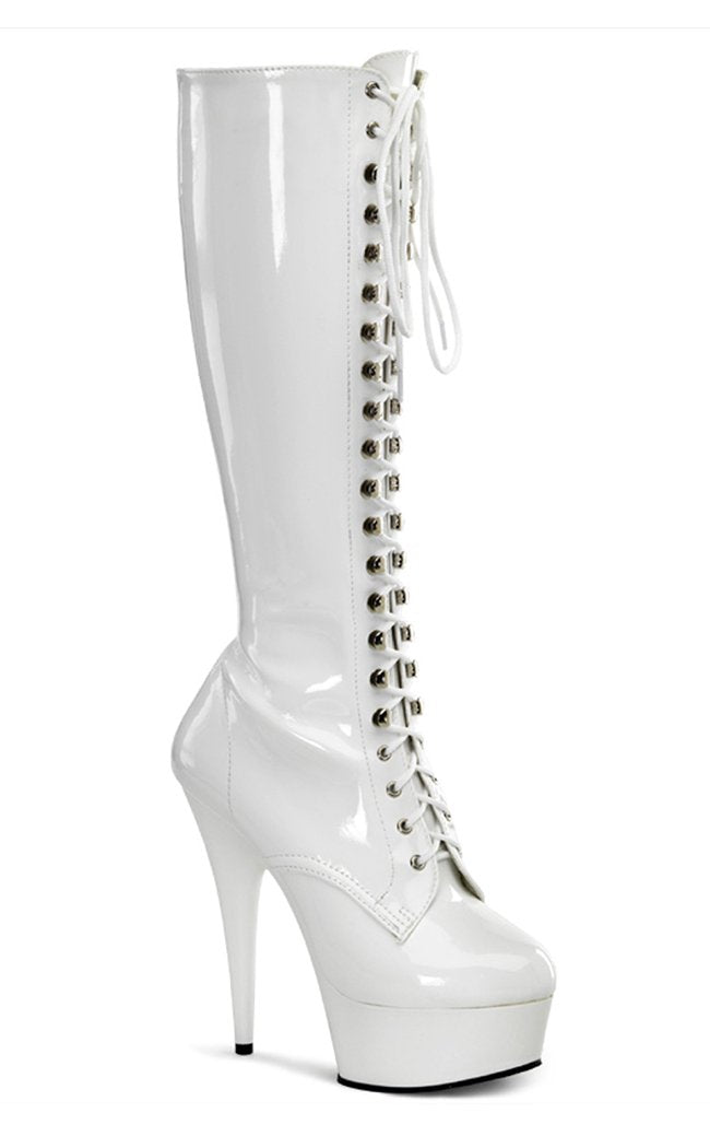 DELIGHT-2023 White Knee High Boots-Pleaser-Tragic Beautiful