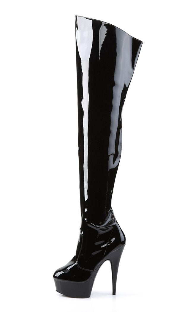 DELIGHT-3010 Black Thigh High Boots-Pleaser-Tragic Beautiful