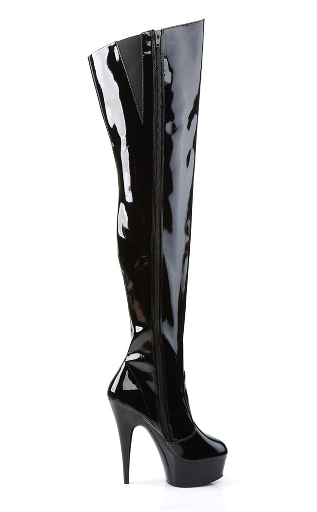 DELIGHT-3010 Black Thigh High Boots-Pleaser-Tragic Beautiful