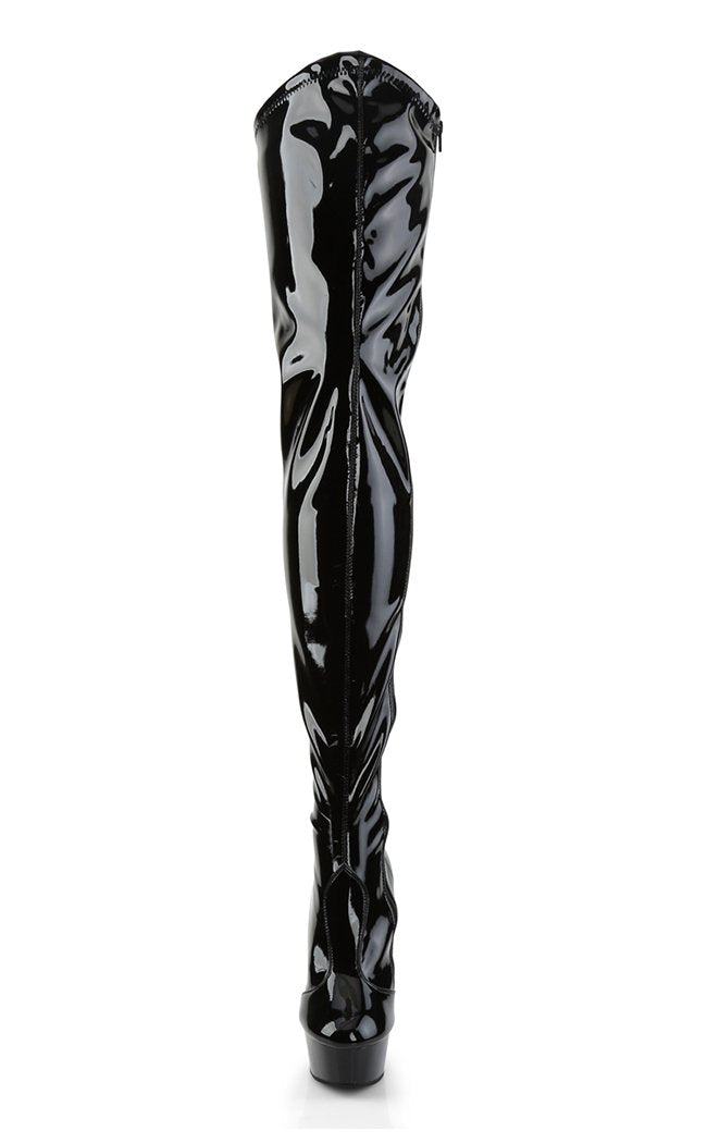 DELIGHT-4000 Black Stretch Super Long Boots-Pleaser-Tragic Beautiful