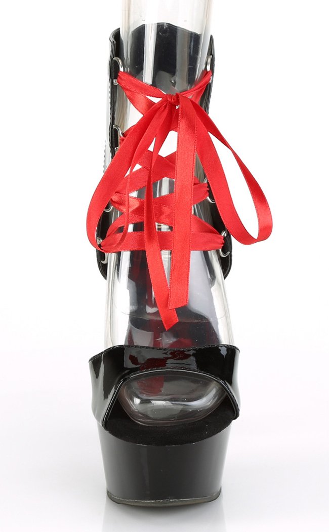 DELIGHT-600-14FH Black Patent Heels-Pleaser-Tragic Beautiful