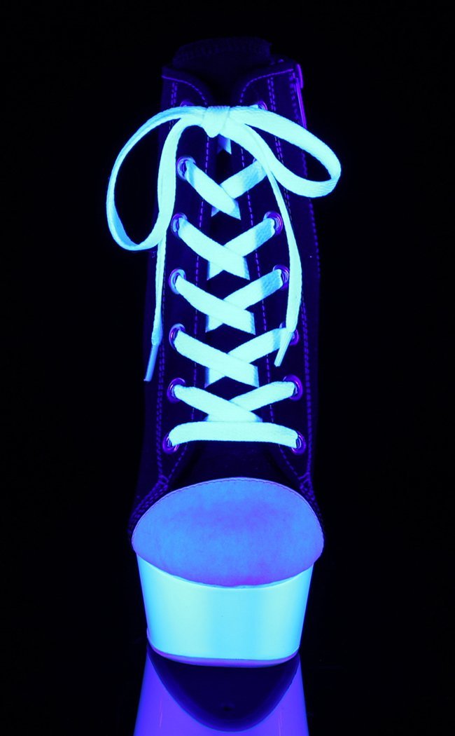 DELIGHT-600SK-02 Black Canvas Heels-Pleaser-Tragic Beautiful