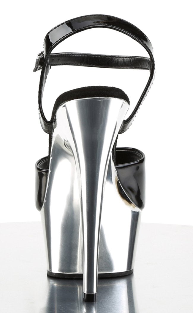 DELIGHT-609 Blk/Slv Chrome Heels-Pleaser-Tragic Beautiful