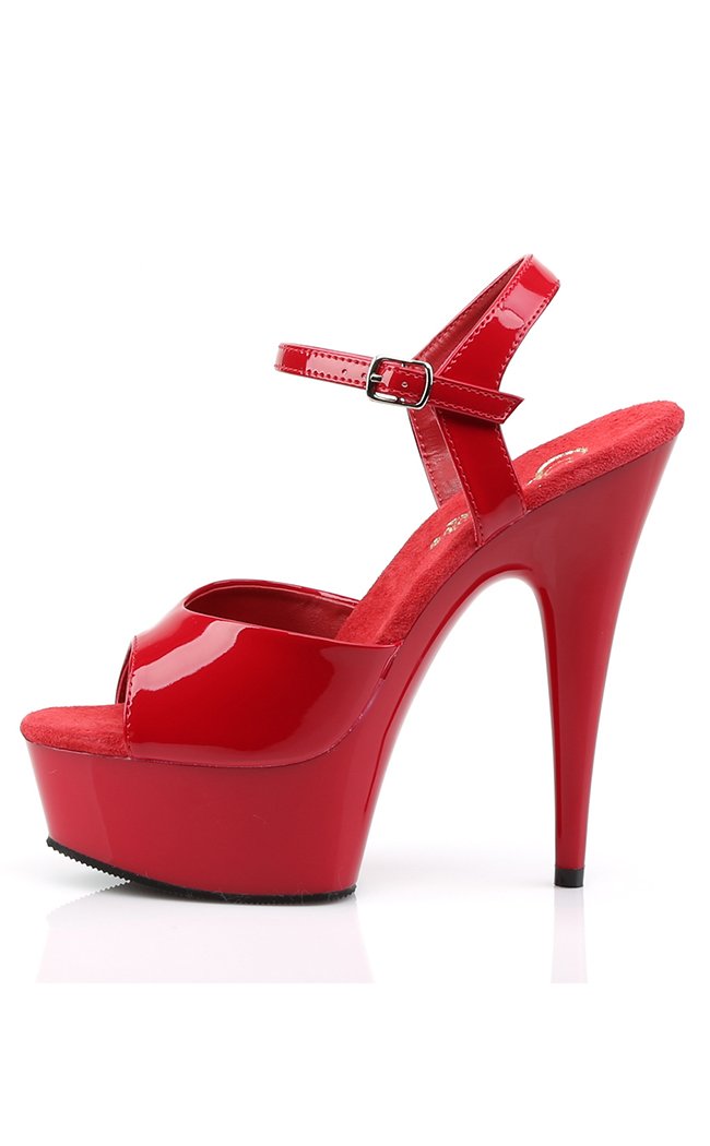 DELIGHT-609 Red Pat/Red Heels-Pleaser-Tragic Beautiful