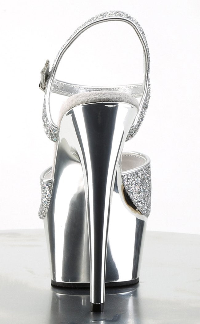 DELIGHT-609G Slv Multi Gltr/Slv Chrome Heels-Pleaser-Tragic Beautiful