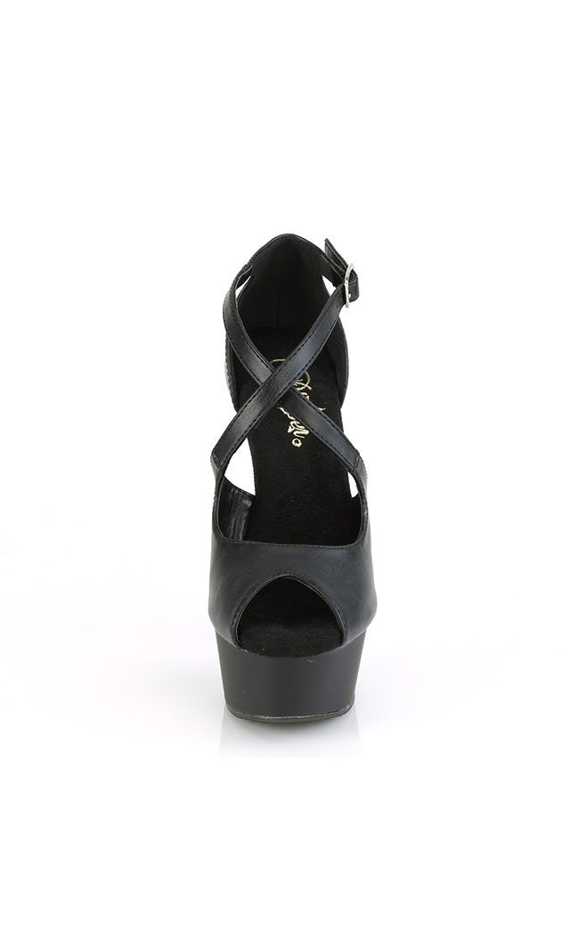 DELIGHT-621 Strappy Black Heels-Pleaser-Tragic Beautiful