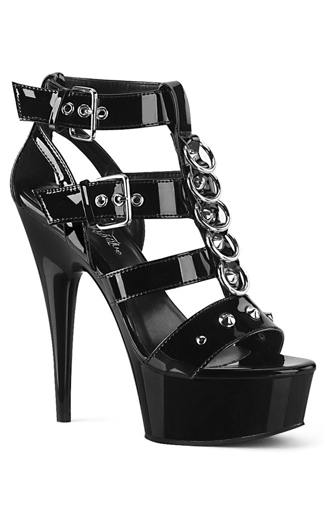 DELIGHT-658 Black Patent Heels-Pleaser-Tragic Beautiful