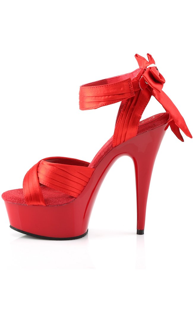 DELIGHT-668 Red Satin/Red Heels-Pleaser-Tragic Beautiful