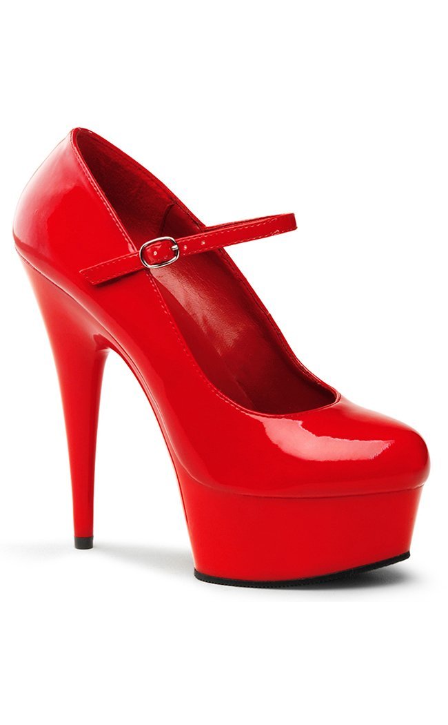 DELIGHT-687 Red/Red Heels-Pleaser-Tragic Beautiful