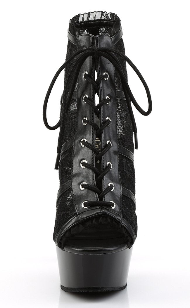 DELIGHT-696LC Black Lace Heels-Pleaser-Tragic Beautiful