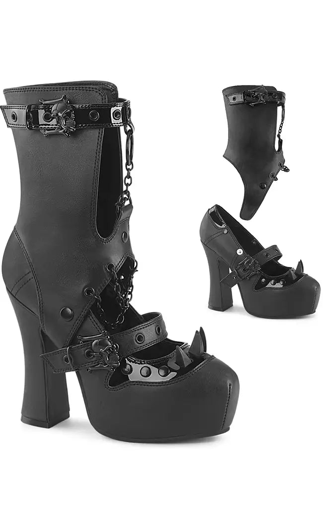 DEMON-13 Black Vegan Mary Jane Pumps-Demonia-Tragic Beautiful
