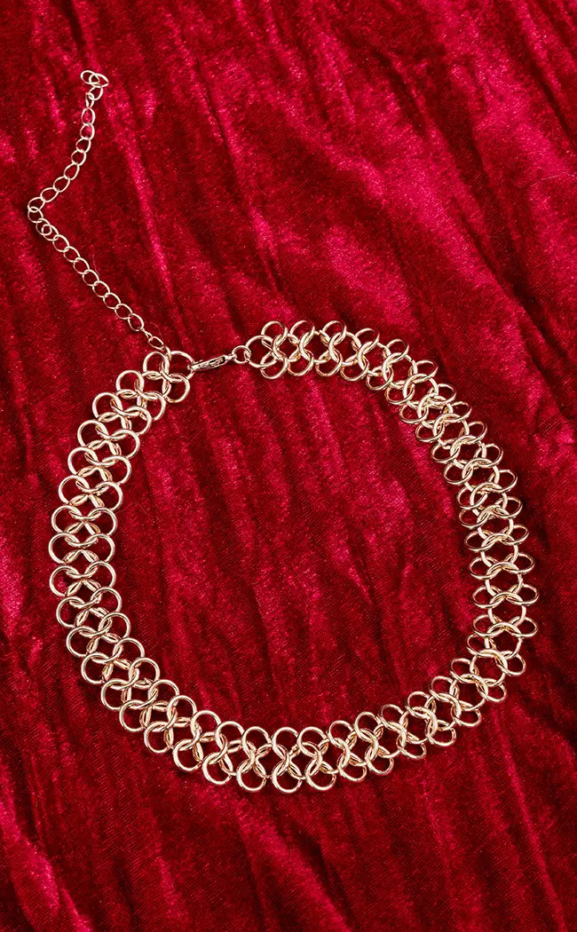 Gold Chainmail Choker Necklace