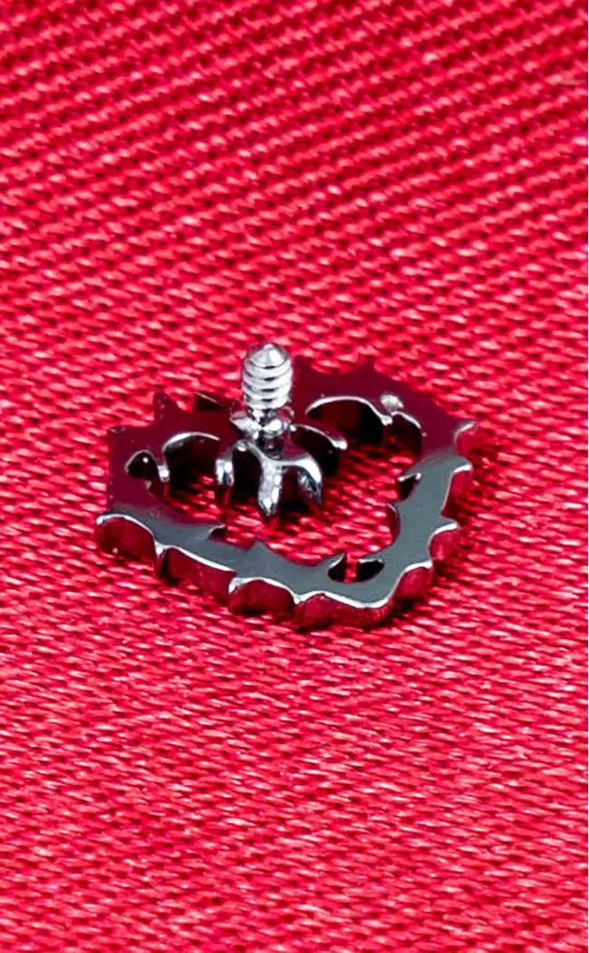 Titanium Internally Threaded Top | Barbed Heart
