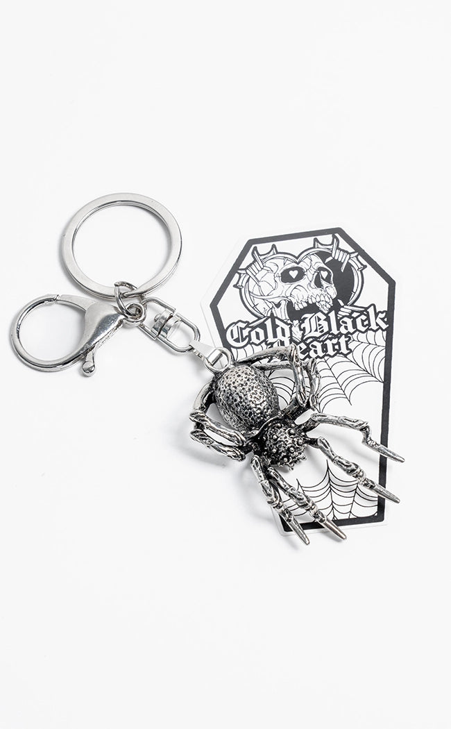 Danger Danger Spider Keyring-Cold Black Heart-Tragic Beautiful