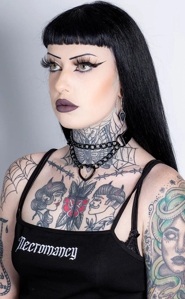 Dark Heart O-Ring Choker-Cold Black Heart-Tragic Beautiful