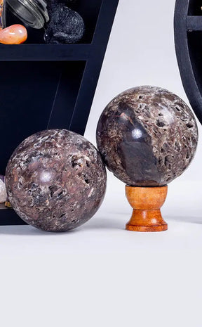 Dark Sphalerite Geode Spheres-Crystals-Tragic Beautiful