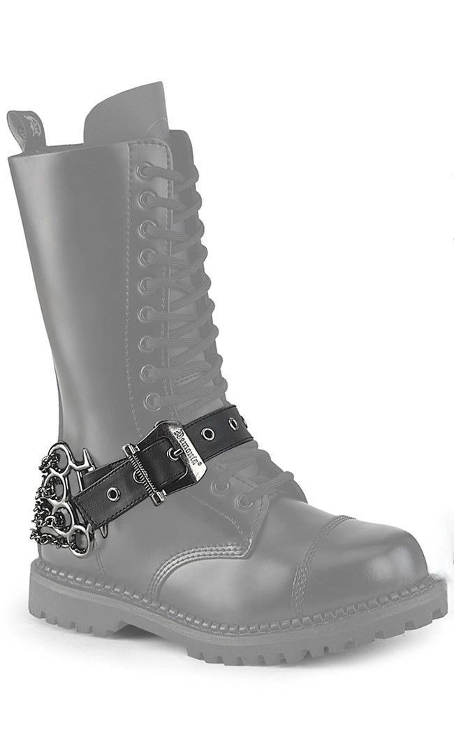 Demonia Knuckle Chained Boot Harness-Demonia-Tragic Beautiful