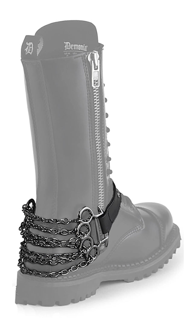 Demonia Knuckle Chained Boot Harness-Demonia-Tragic Beautiful
