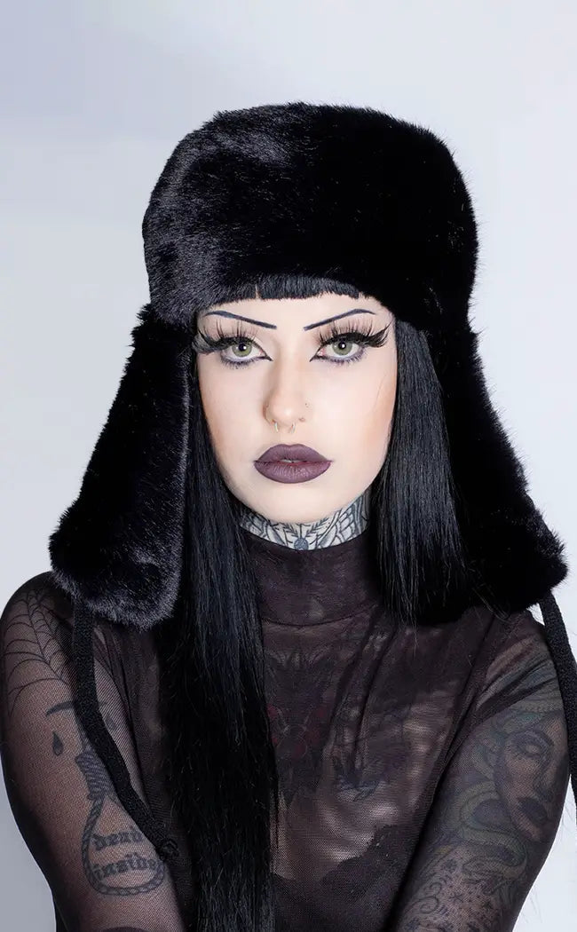 Devana Faux Fur Trapper Hat-Cold Black Heart-Tragic Beautiful