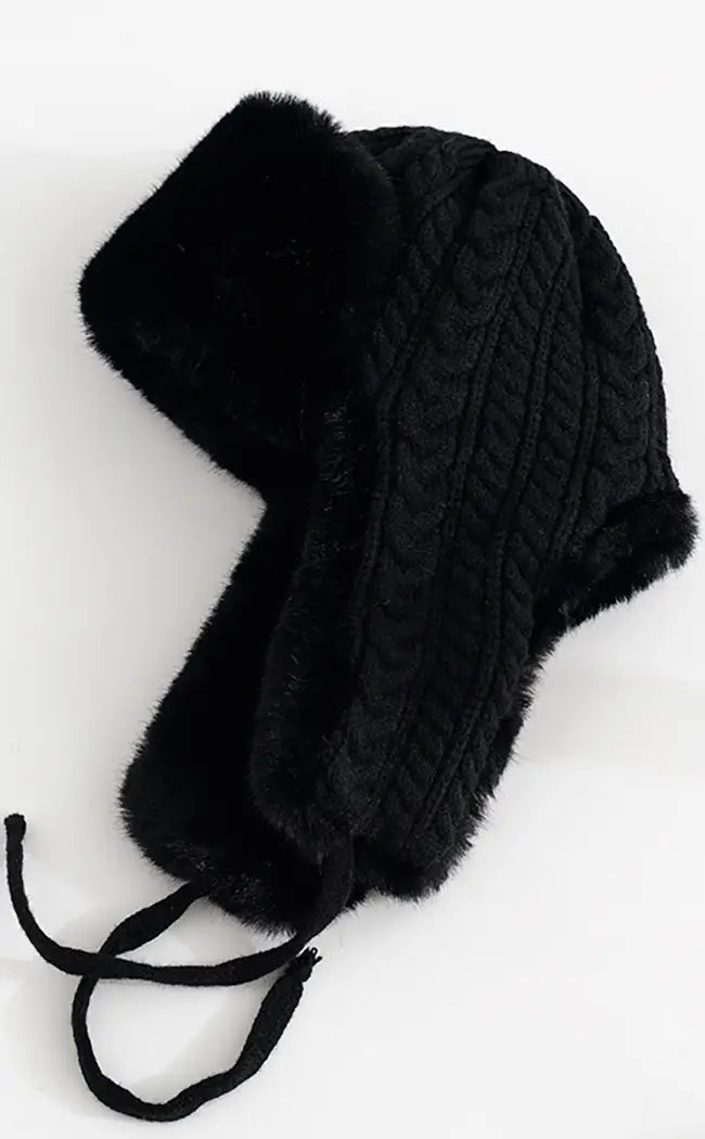 Devana Faux Fur Trapper Hat-Cold Black Heart-Tragic Beautiful