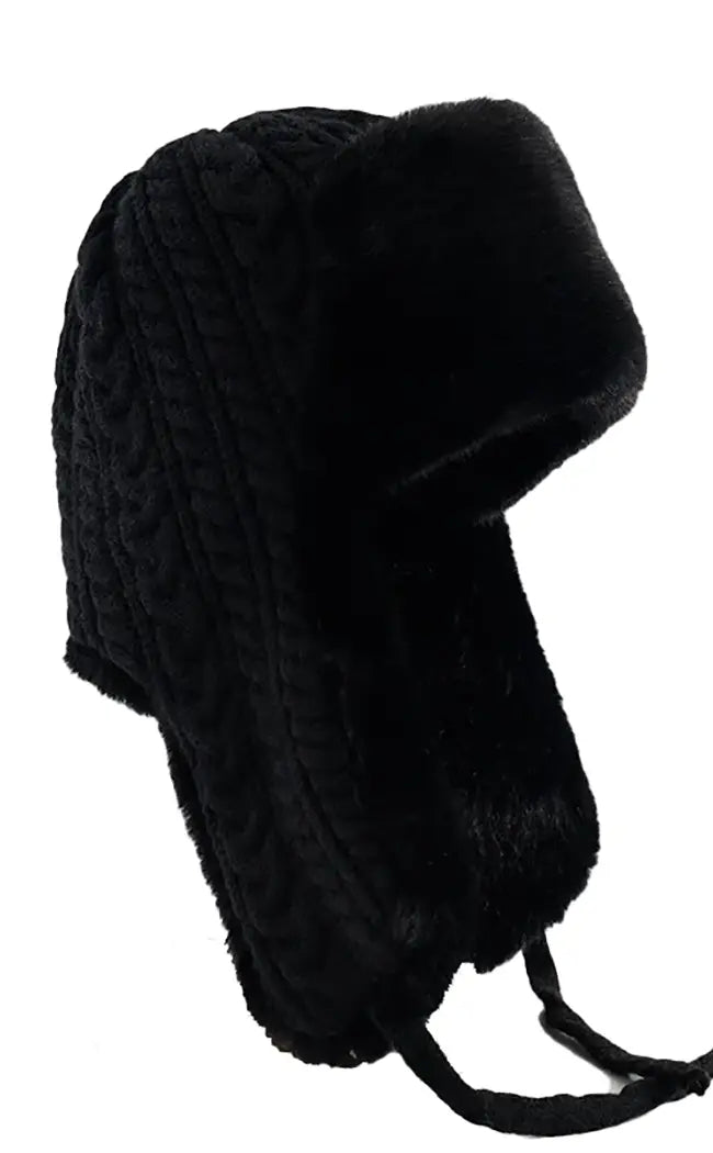 Devana Faux Fur Trapper Hat-Cold Black Heart-Tragic Beautiful