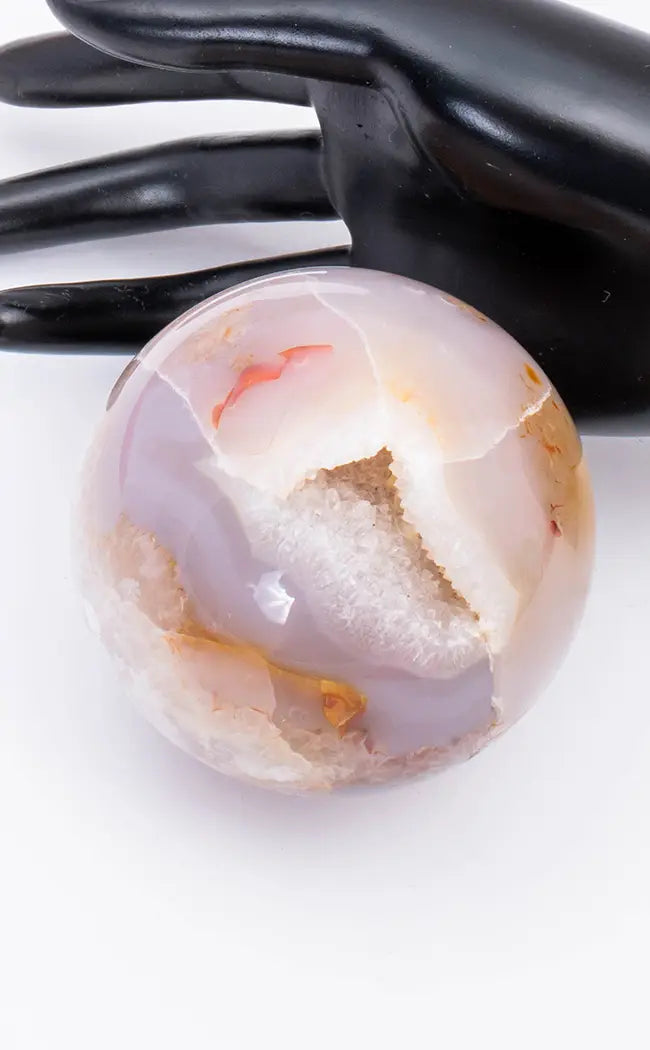 Druzy Flower Agate Sphere | XL-Crystals-Tragic Beautiful