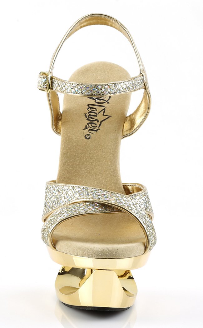 ECLIPSE-619G Gold Multi Gltr/Gold Chrome Heels-Pleaser-Tragic Beautiful