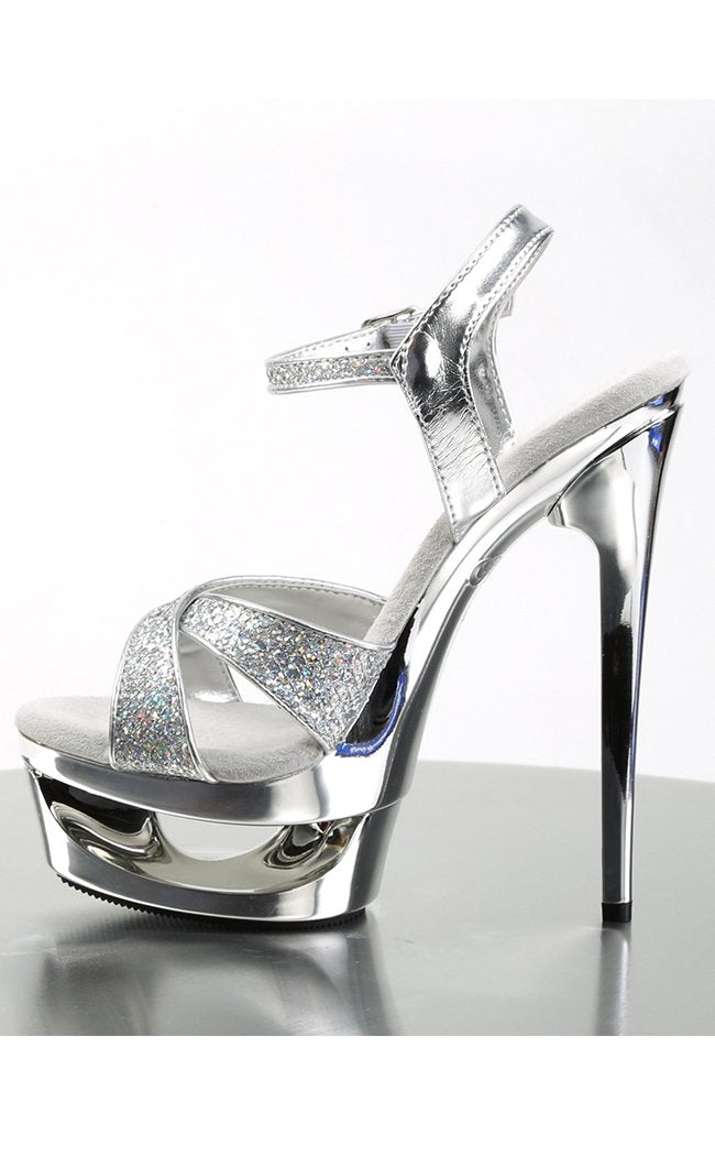 ECLIPSE-619G Slv Multi Gltr/Slv Chrome Heels-Pleaser-Tragic Beautiful