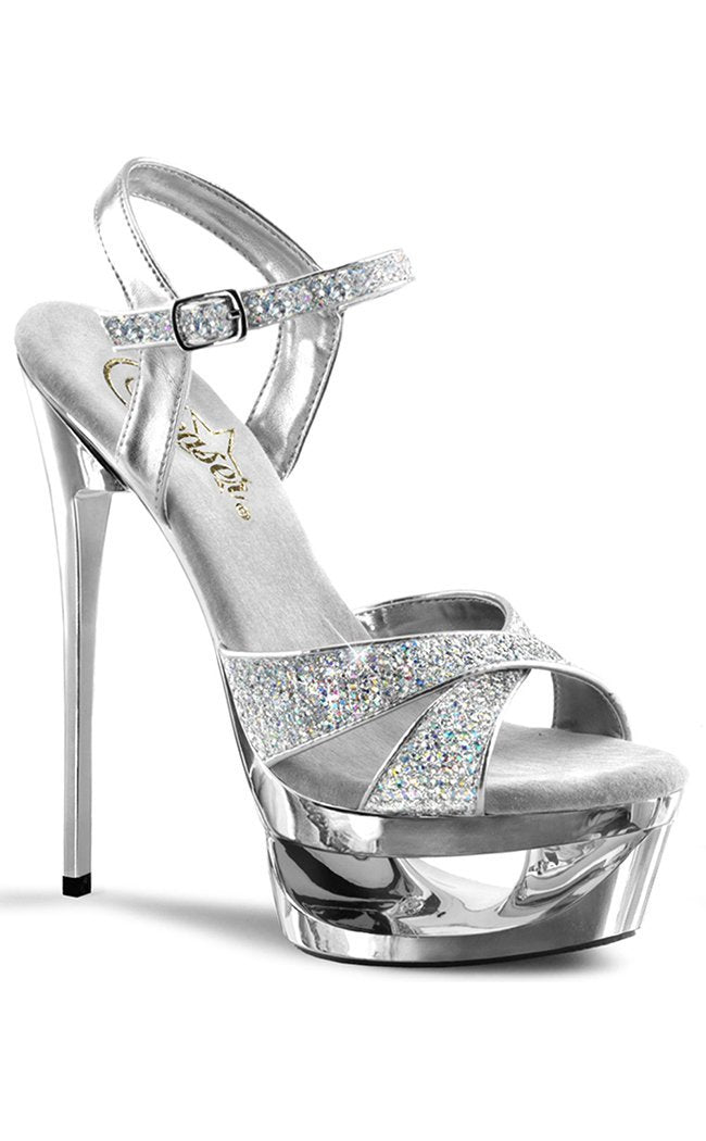 ECLIPSE-619G Slv Multi Gltr/Slv Chrome Heels-Pleaser-Tragic Beautiful