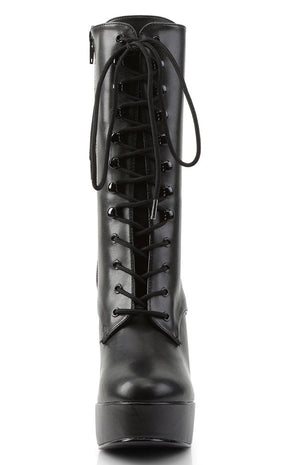 ELECTRA-1020 Black Faux Leather Ankle Boots-Pleaser-Tragic Beautiful