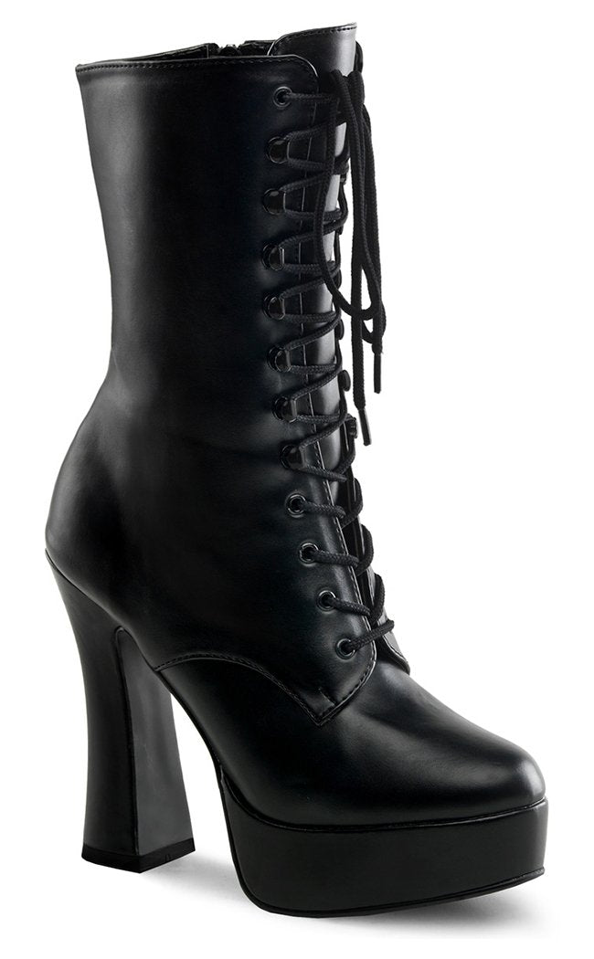 ELECTRA-1020 Black Faux Leather Ankle Boots-Pleaser-Tragic Beautiful