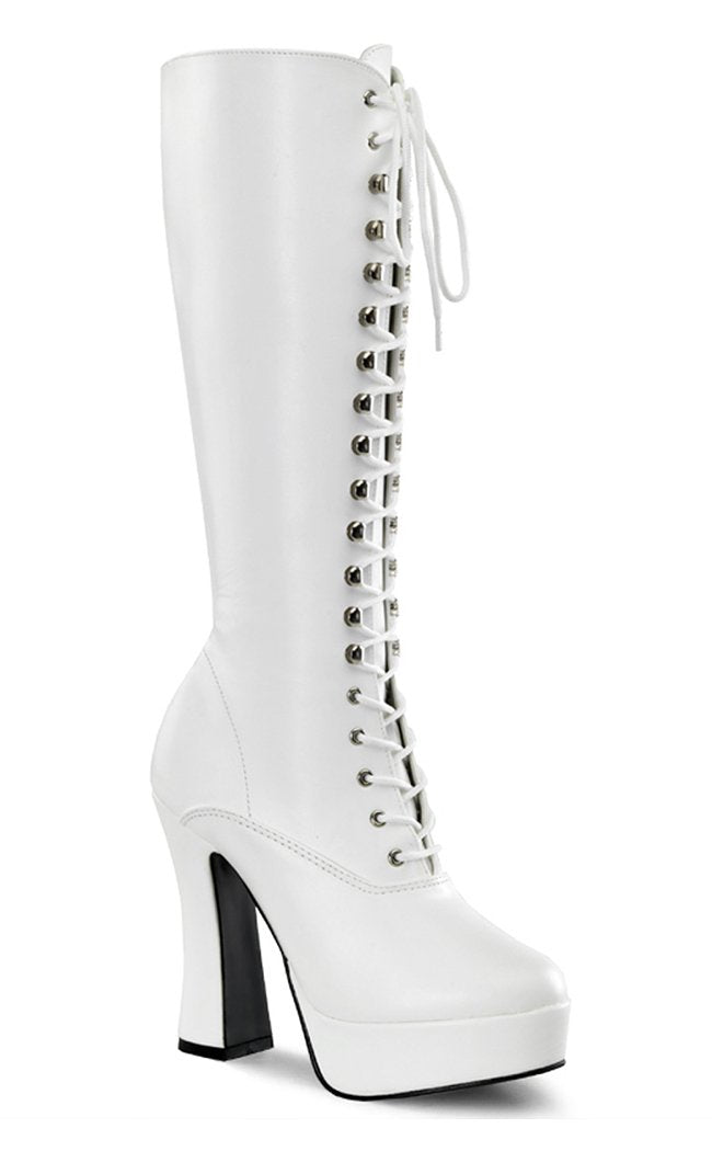 ELECTRA-2020 White Knee High Boots-Pleaser-Tragic Beautiful