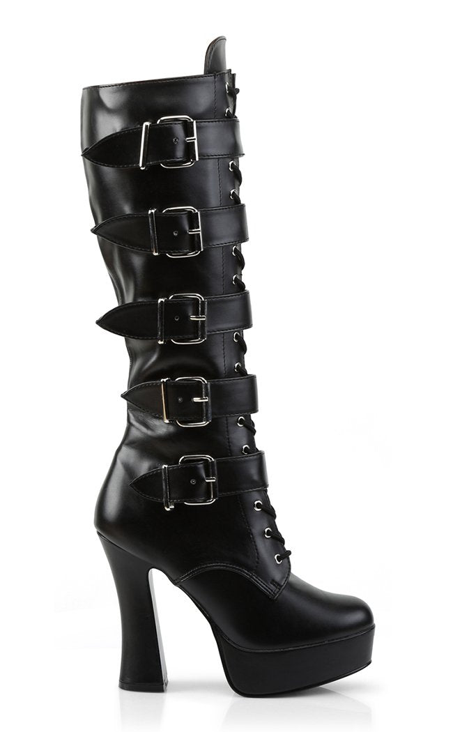 ELECTRA-2042 Black Knee High Boots-Pleaser-Tragic Beautiful