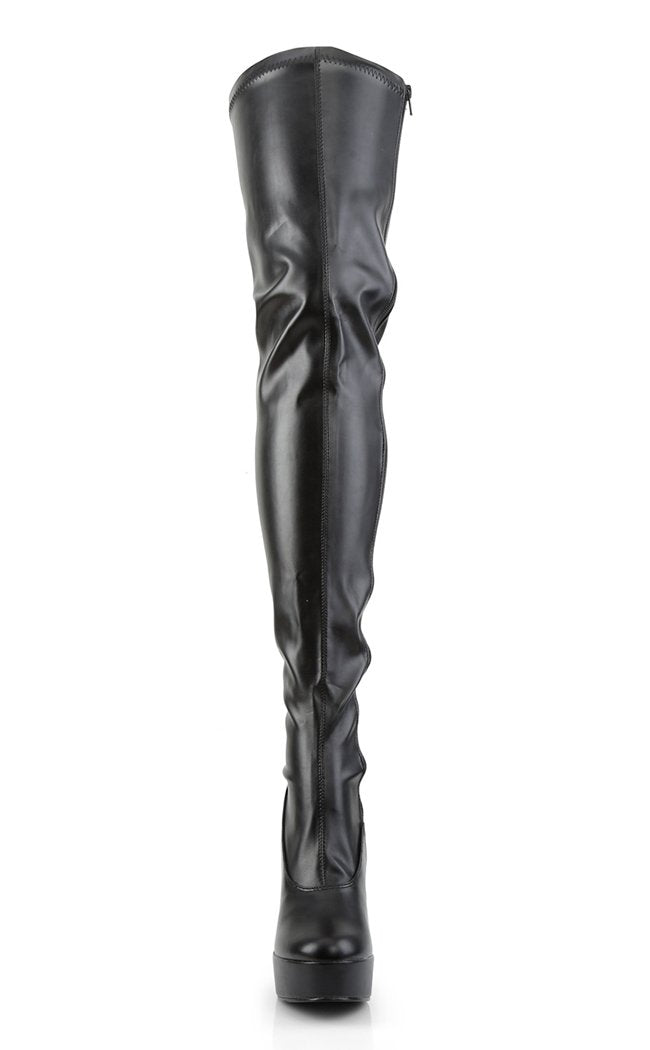 ELECTRA-3000Z Black Matte Thigh High Boots-Pleaser-Tragic Beautiful