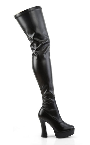ELECTRA-3000Z Black Matte Thigh High Boots-Pleaser-Tragic Beautiful