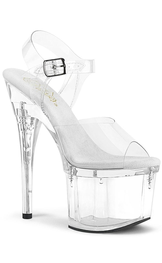 ESTEEM-708 Clear Peeptoe Heels-Pleaser-Tragic Beautiful