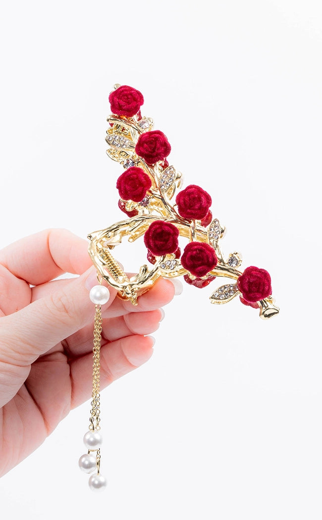 Eternity Rose Hair Claw Clip-Gothic Accessories-Tragic Beautiful