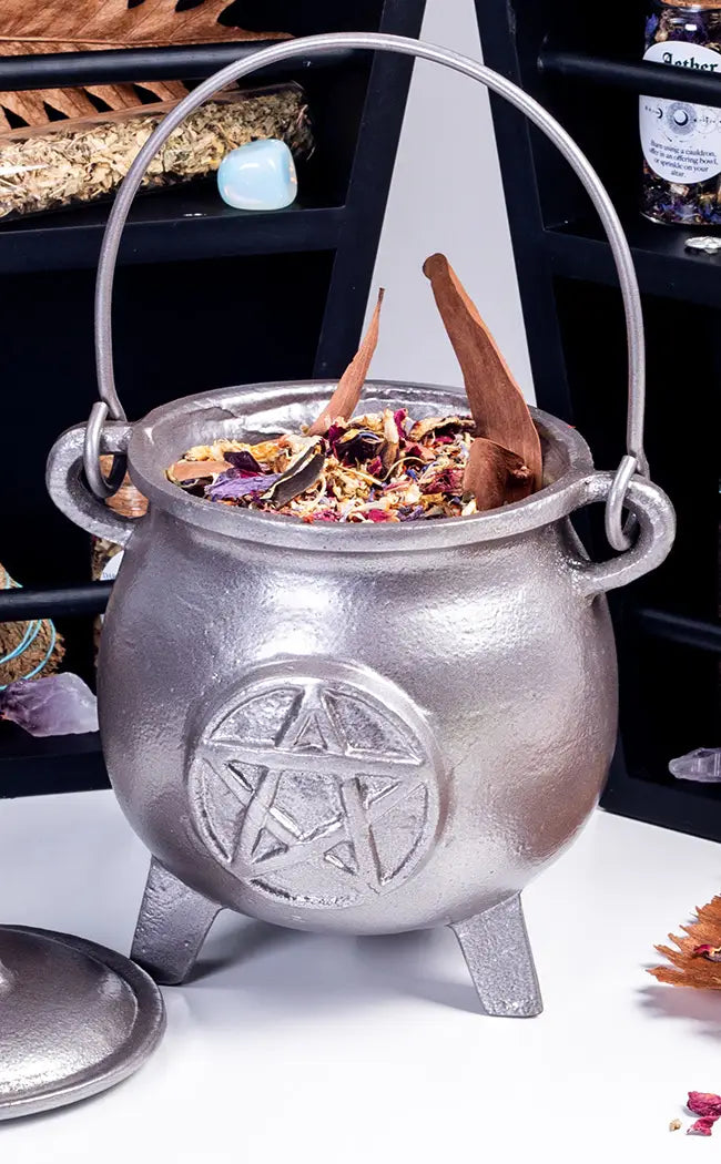 Large Tripod Cauldron | Pentagram-Cauldrons-Tragic Beautiful