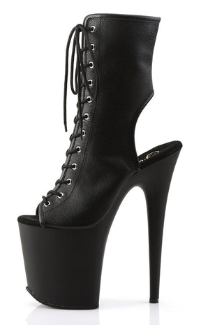 FLAMINGO-1016 Black Faux Leather Ankle Boots-Pleaser-Tragic Beautiful
