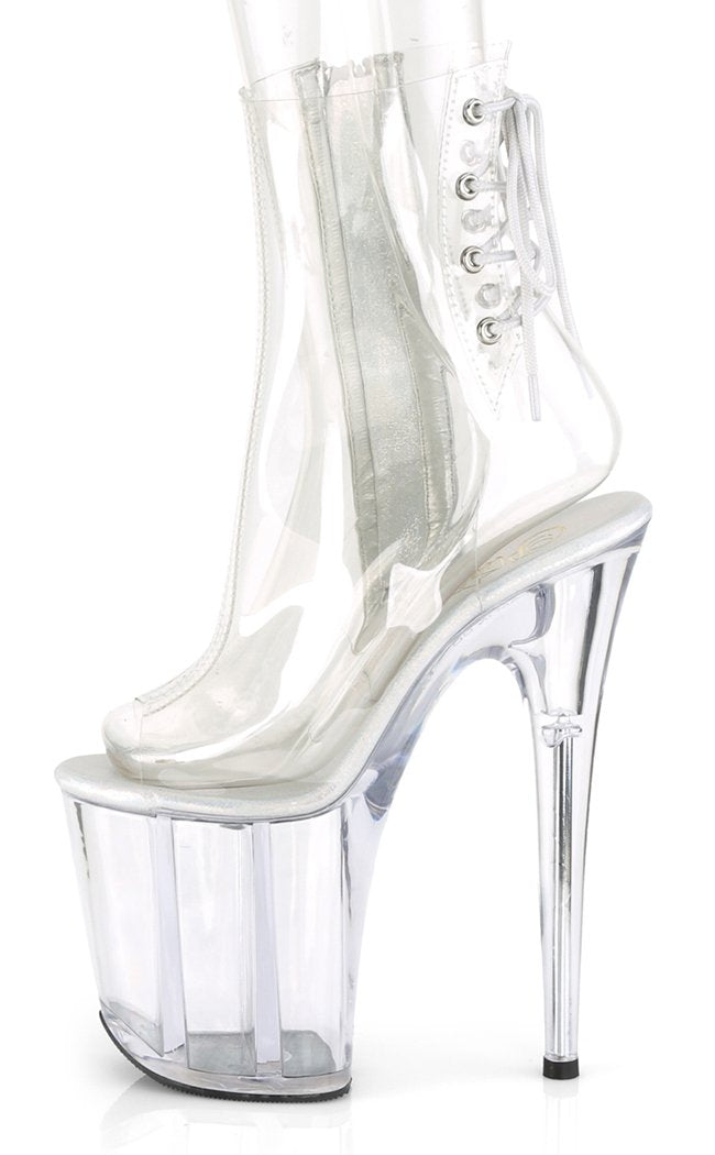 FLAMINGO-1018C Clear Ankle Boots-Pleaser-Tragic Beautiful