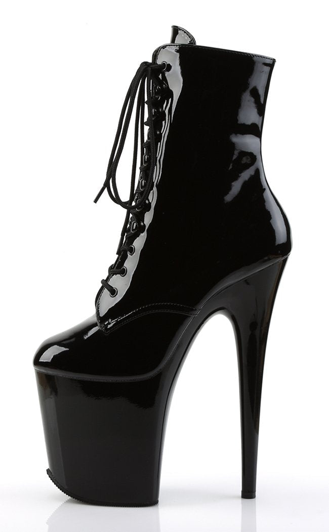 FLAMINGO-1020 Black Patent Ankle Boots-Pleaser-Tragic Beautiful