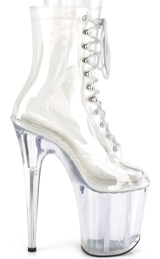 FLAMINGO-1020 Clear Lace Up Boots-Pleaser-Tragic Beautiful