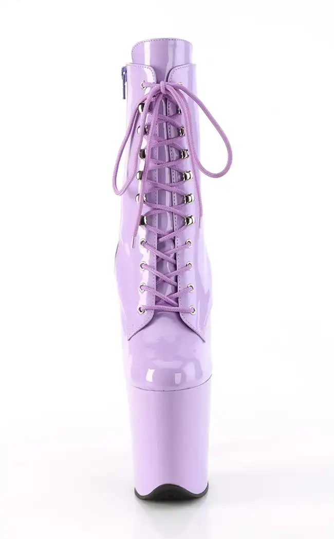 FLAMINGO-1020 Lavender Patent Boots-Pleaser-Tragic Beautiful