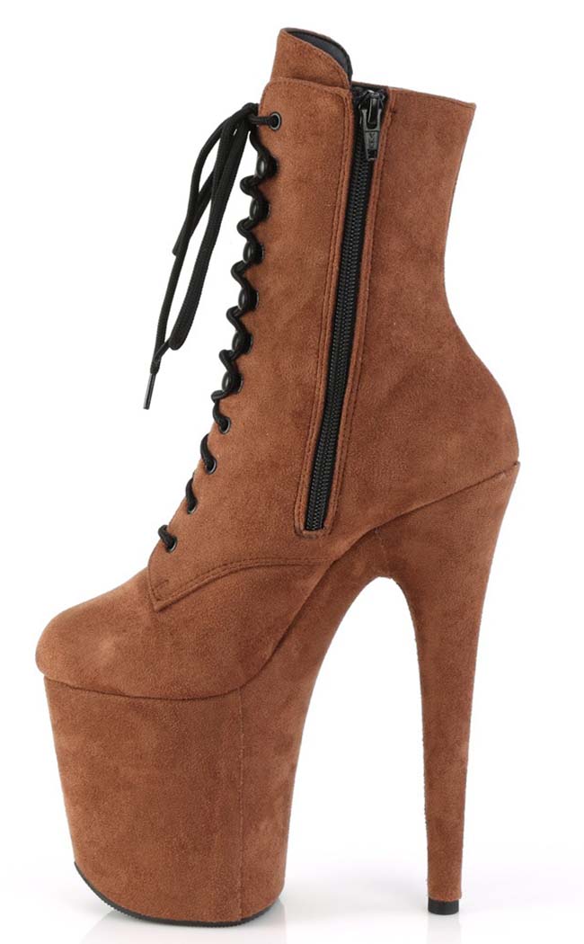 FLAMINGO-1020FS Camel Faux Suede Boots-Pleaser-Tragic Beautiful