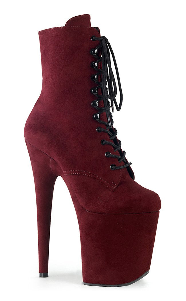 FLAMINGO-1020FS Burgundy Faux Suede Boots-Pleaser-Tragic Beautiful