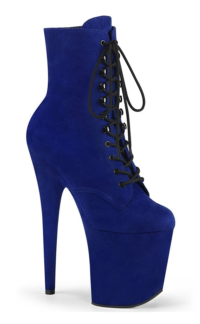 FLAMINGO-1020FS Royal Blue Faux Suede/Royal Blue Faux Suede Boots-Pleaser-Tragic Beautiful