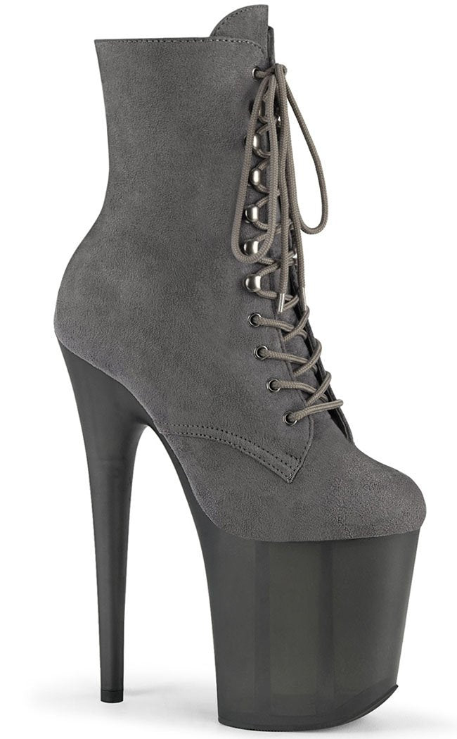 FLAMINGO-1020FST Grey Suede Tinted Boots-Pleaser-Tragic Beautiful