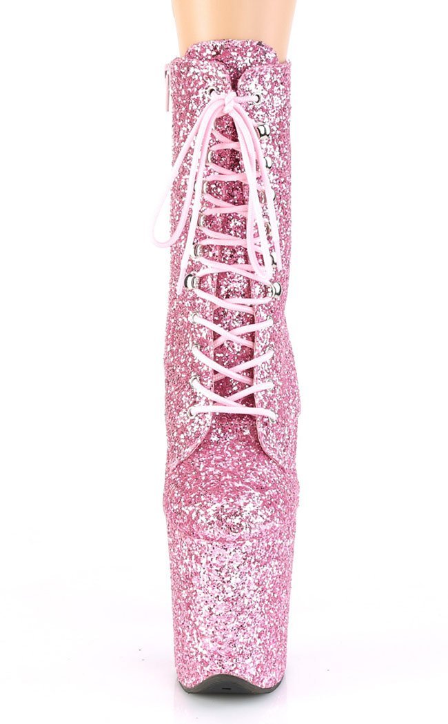 FLAMINGO-1020GWR Baby Pink Glitter Boots-Pleaser-Tragic Beautiful